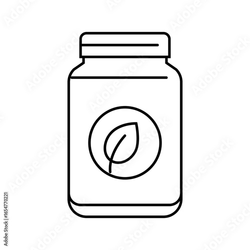 zero waste jar eco conscious line icon vector illustration