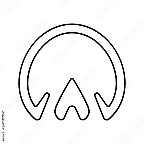 hoof print horse breeding line icon vector illustration