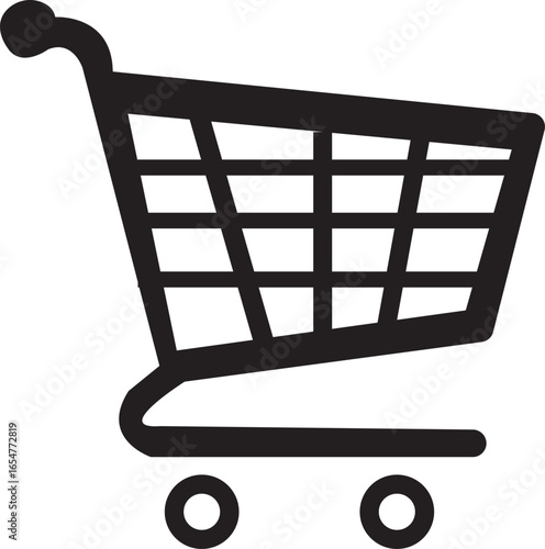 Vector illustration of shopping cart icon, simple business and e-commerce design symbol for online store, retail, and shopping concepts