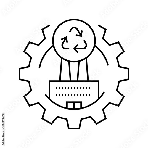 sustainable industry line icon vector illustration