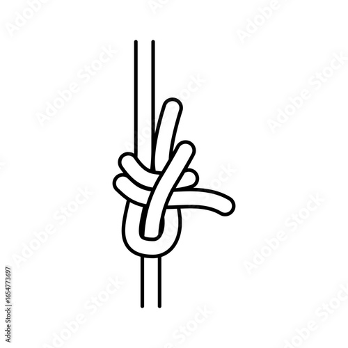 sheet bend nautical knot line icon vector illustration