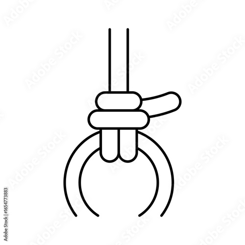 anchor hitch fisherman knot line icon vector illustration