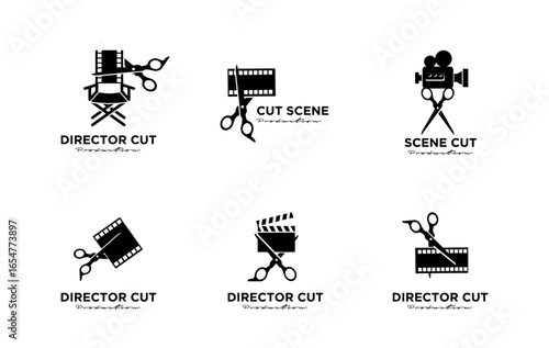 Film Editing Logos Collection Vector Illustration