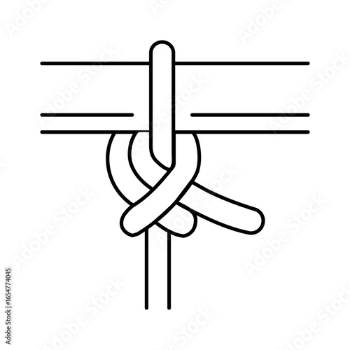 buntline hitch nautical knot line icon vector illustration