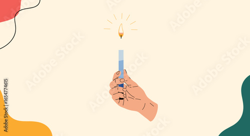 Illuminating the darkness with a flickering candle held in a gentle hand a beacon of hope and warmth