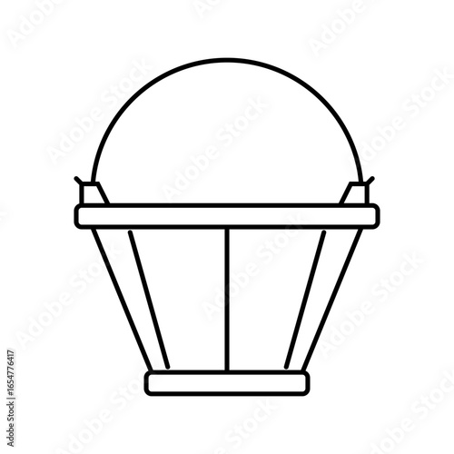 bucket cement concrete line icon vector illustration
