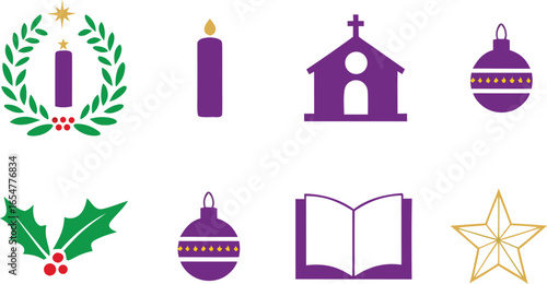 First Advent Sunday Candle Illustration. First Advent Sunday Celebration Candle Artwork. Spiritual First Advent Sunday Religious Design. Festive First Advent Sunday Wreath Illustration