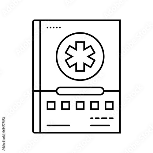 first aid manual line icon vector illustration