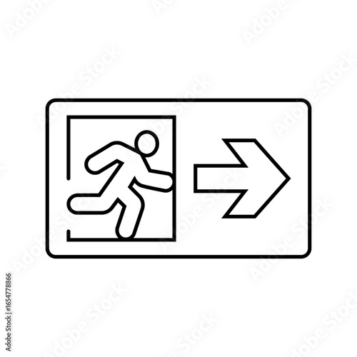 emergency exit information line icon vector illustration