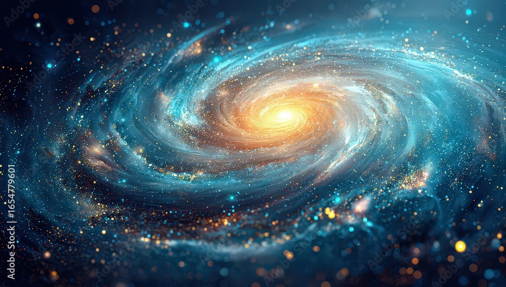 Fototapeta premium Spiral Galaxy Centered On Milky Way