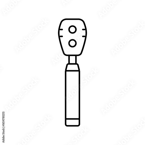 ophthalmoscope optometry vision eye line icon vector illustration
