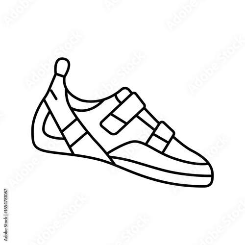 shoes rock climbing line icon vector illustration