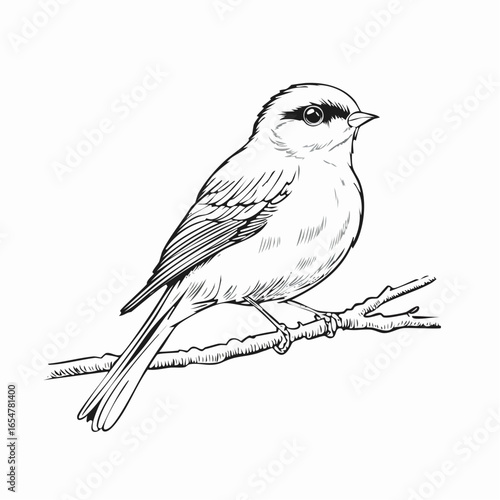 Common Cuckoo  Bird Sitting on Tree Branch Image Vector isolated on white background.