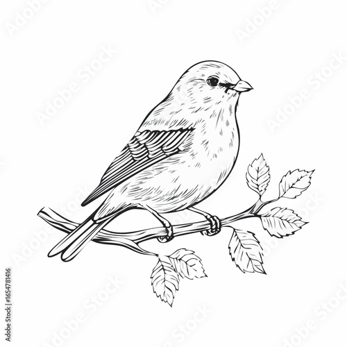 Common Cuckoo  Bird Sitting on Tree Branch Image Vector isolated on white background.