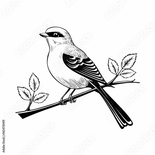 Common Cuckoo  Bird Sitting on Tree Branch Image Vector isolated on white background.