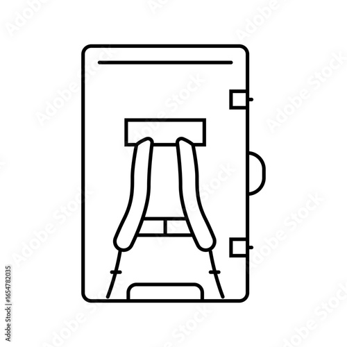 crash pad bouldering rock climbing line icon vector illustration