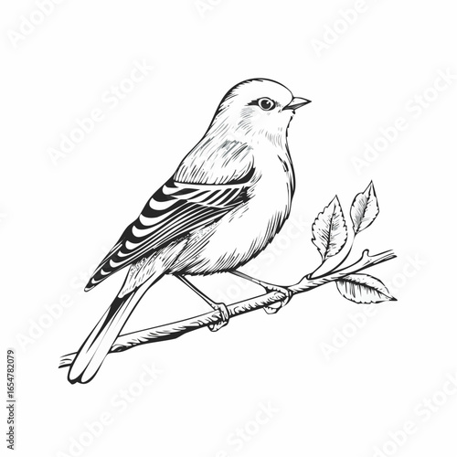 Common Cuckoo  Bird Sitting on Tree Branch Image Vector isolated on white background.