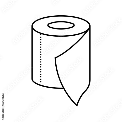 roll toilet paper line icon vector illustration