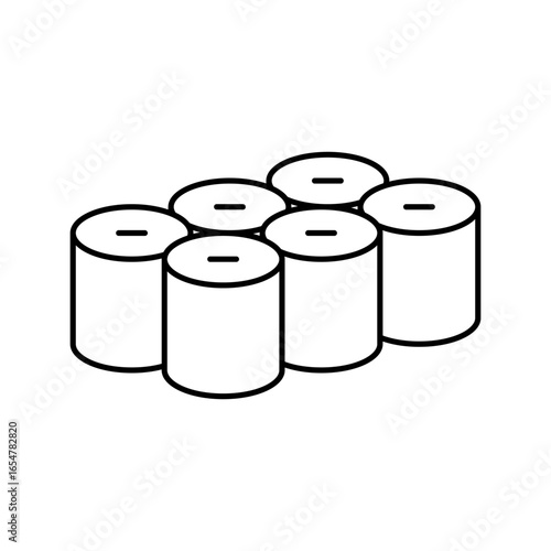 colored toilet paper line icon vector illustration