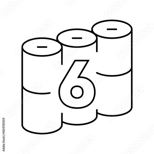 six pack toilet paper line icon vector illustration