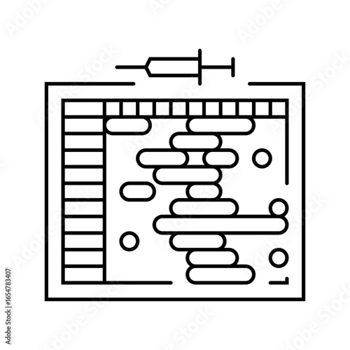 vaccine schedule immunization line icon vector illustration