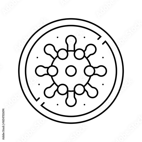 virus protection line icon vector illustration