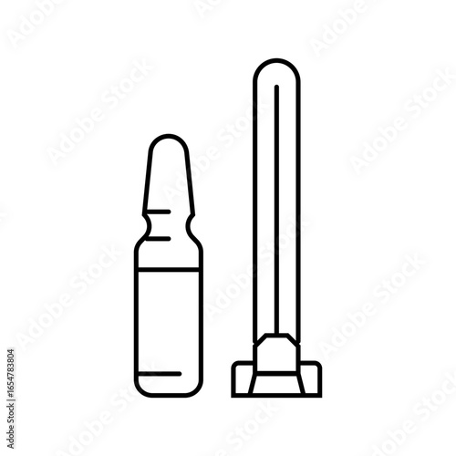 needle vial immunization line icon vector illustration