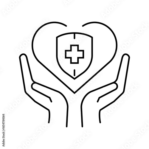 preventive healthcare line icon vector illustration