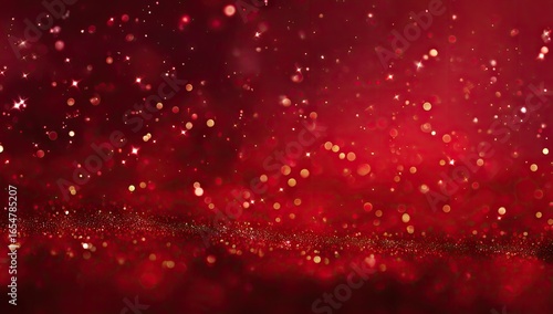 Deep red background with glittering particles