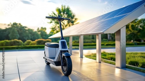 Electric Scooter Powered by Solar Energy: Sustainable Transportation Concept