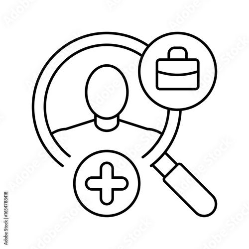 passive talent engagement head hunting line icon vector illustration