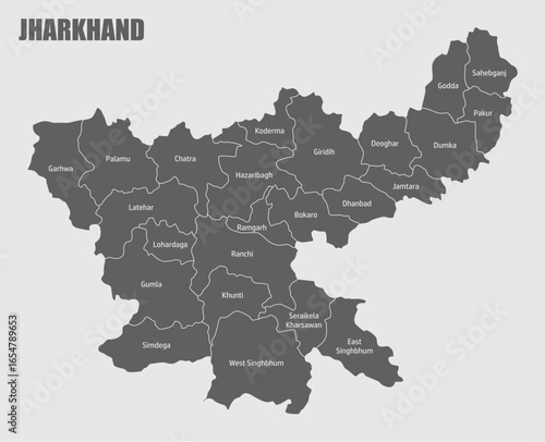 Jharkhand administrative map