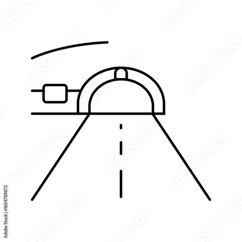 tunnel highway road line icon vector illustration