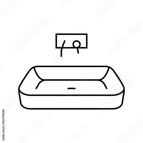 vessel sink line icon vector illustration