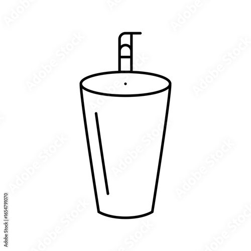 freestanding sink line icon vector illustration