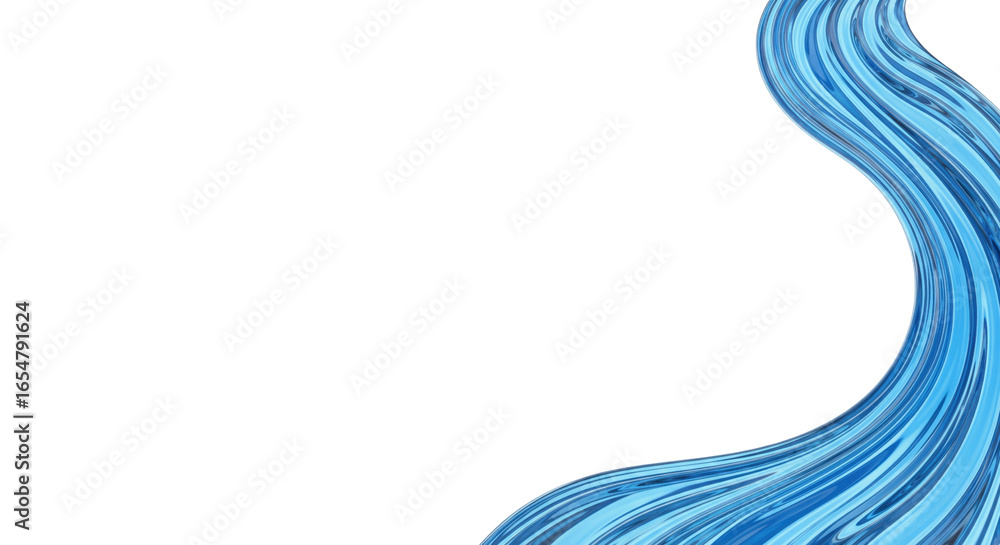 Obraz premium River's Flow: A captivating image features a vivid river with an eye-catching form and shades of blue, the river seems to twist and turn as it gracefully flows