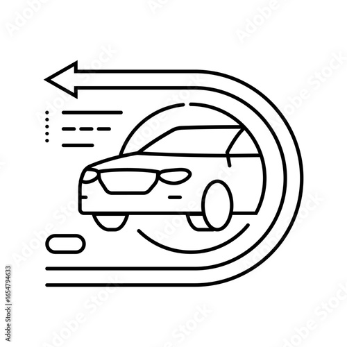 return process car share service line icon vector illustration