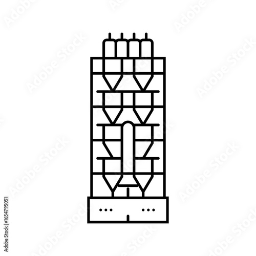 preheater tower cement production line icon vector illustration