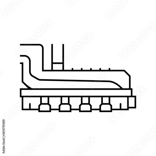 clinker cooler cement production line icon vector illustration