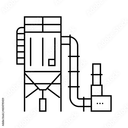 dust collector system cement production line icon vector illustration