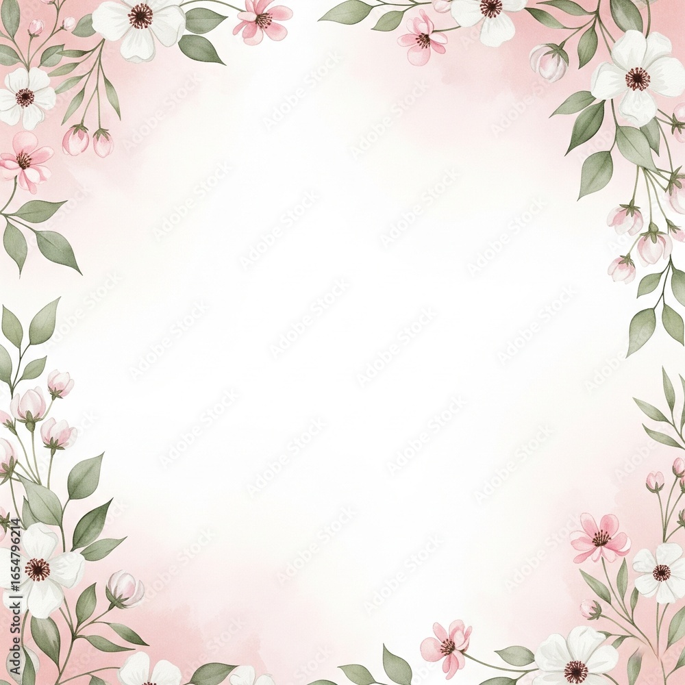 Fototapeta premium pink flower frame
