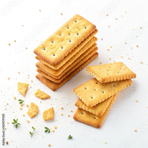 Crisp Cracker Stacks on Whi...