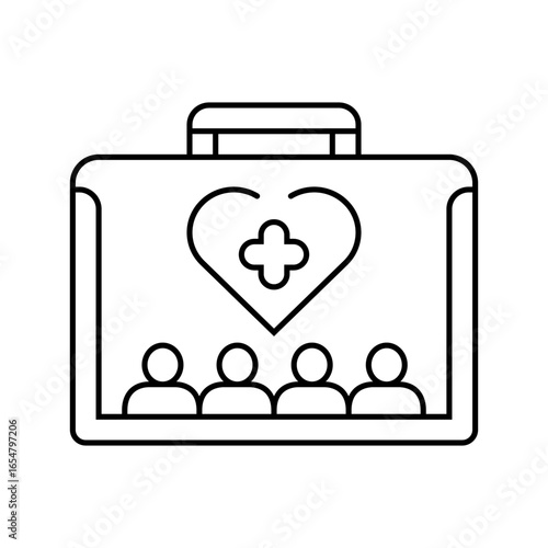 healthy workplace environment employee health line icon vector illustration