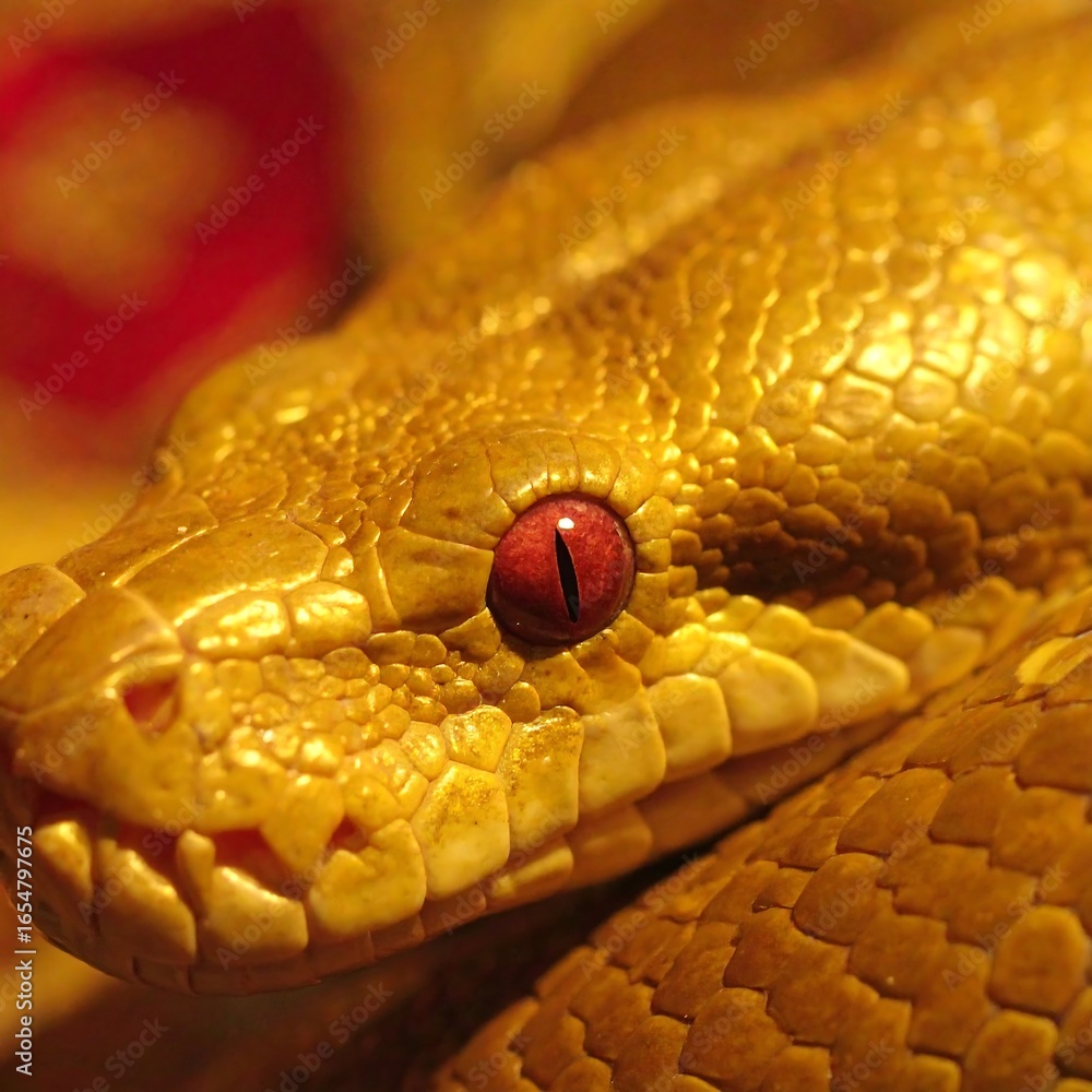 Obraz premium Close-up of a golden snake