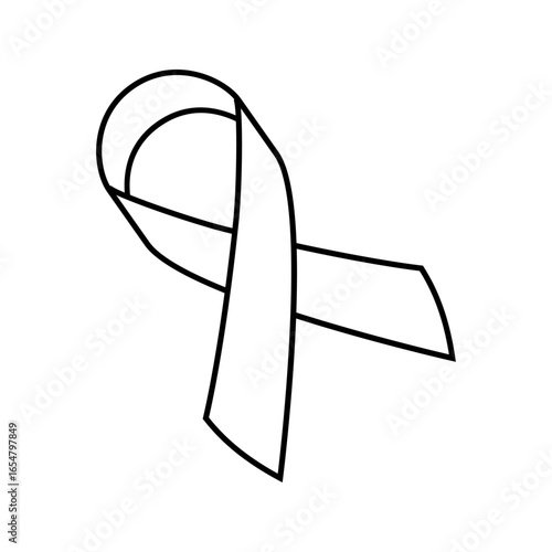 mourning ribbon mortality line icon vector illustration