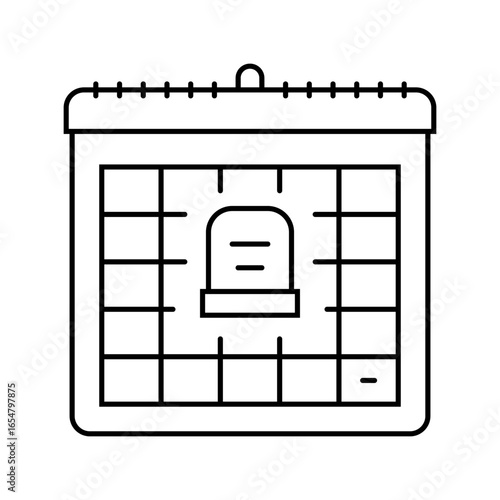 calendar marked date death line icon vector illustration