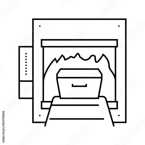 cremation mortality line icon vector illustration