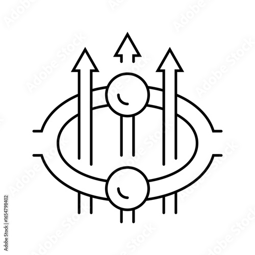 superconducting loop quantum computer line icon vector illustration