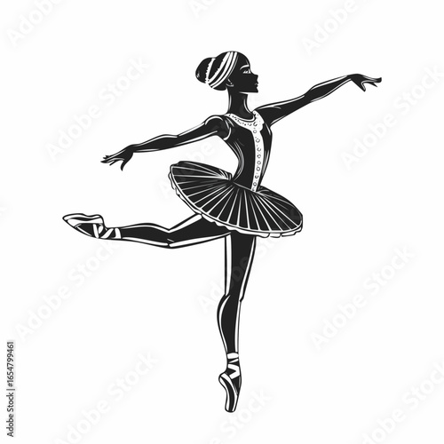 Energetic Young Gymnast Woman Dancing image vector isolated on white background.