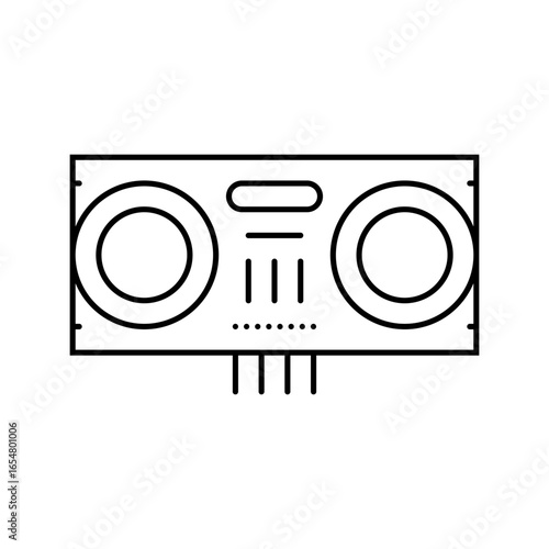 ultrasonic distance sensor line icon vector illustration